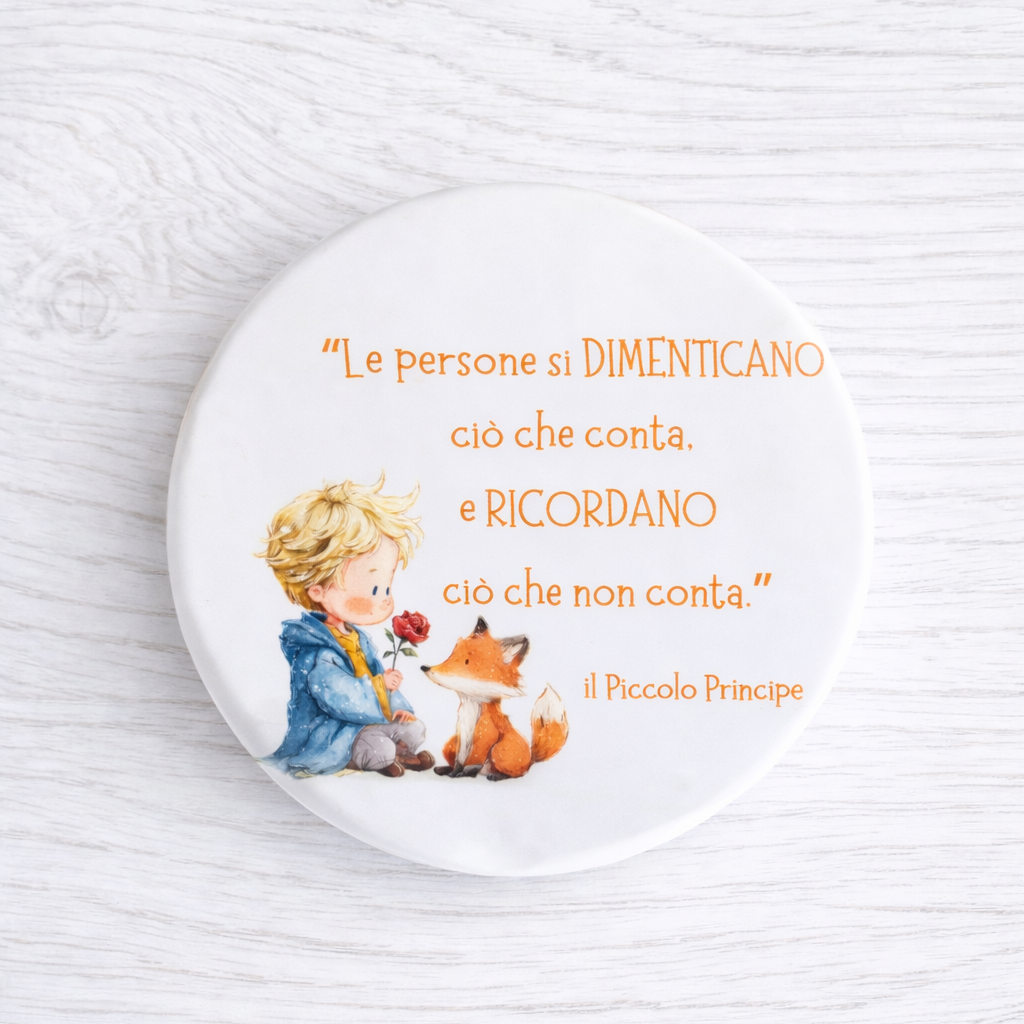 Sottopentola in ceramica diametro 10cm tema "Piccolo Principe"