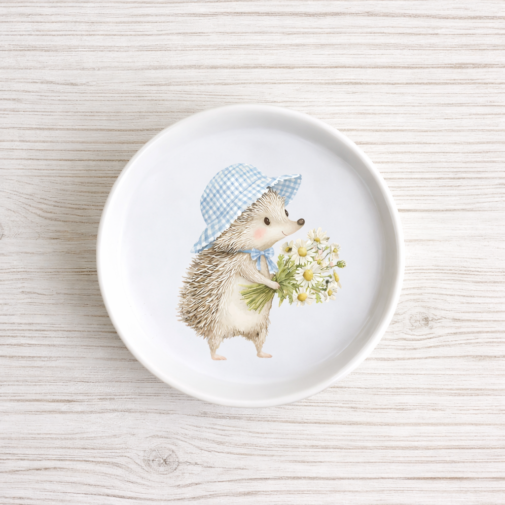Piattino sottobottiglia in Ceramica con Riccio country diametro 11 cm