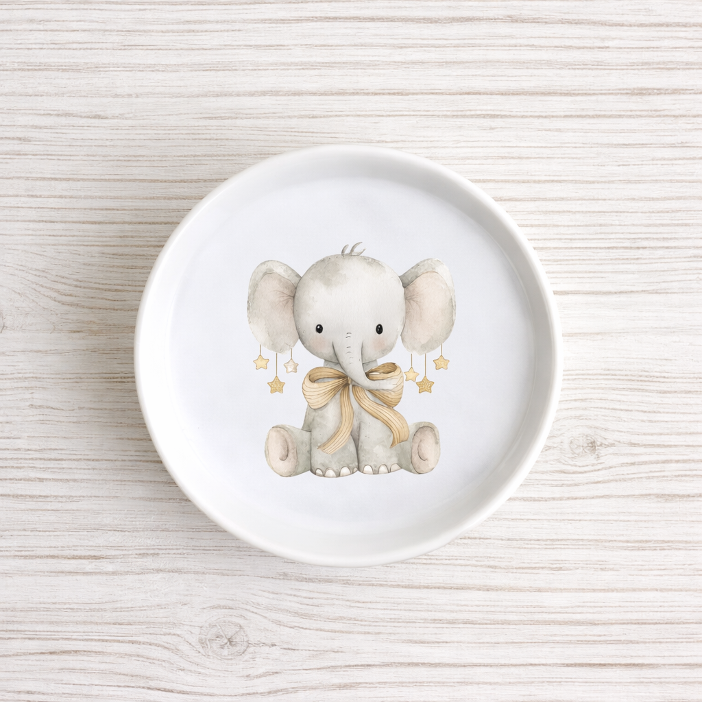 Piattino sottobottiglia in Ceramica con Elefantino country diametro 11 cm