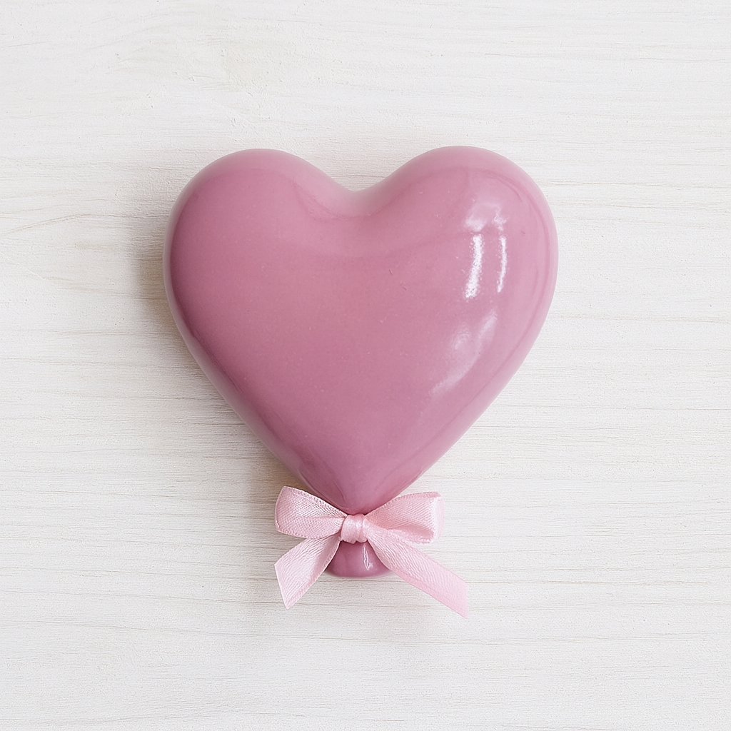 Palloncino a forma di cuore in ceramica artigianale 8 cm da appendere