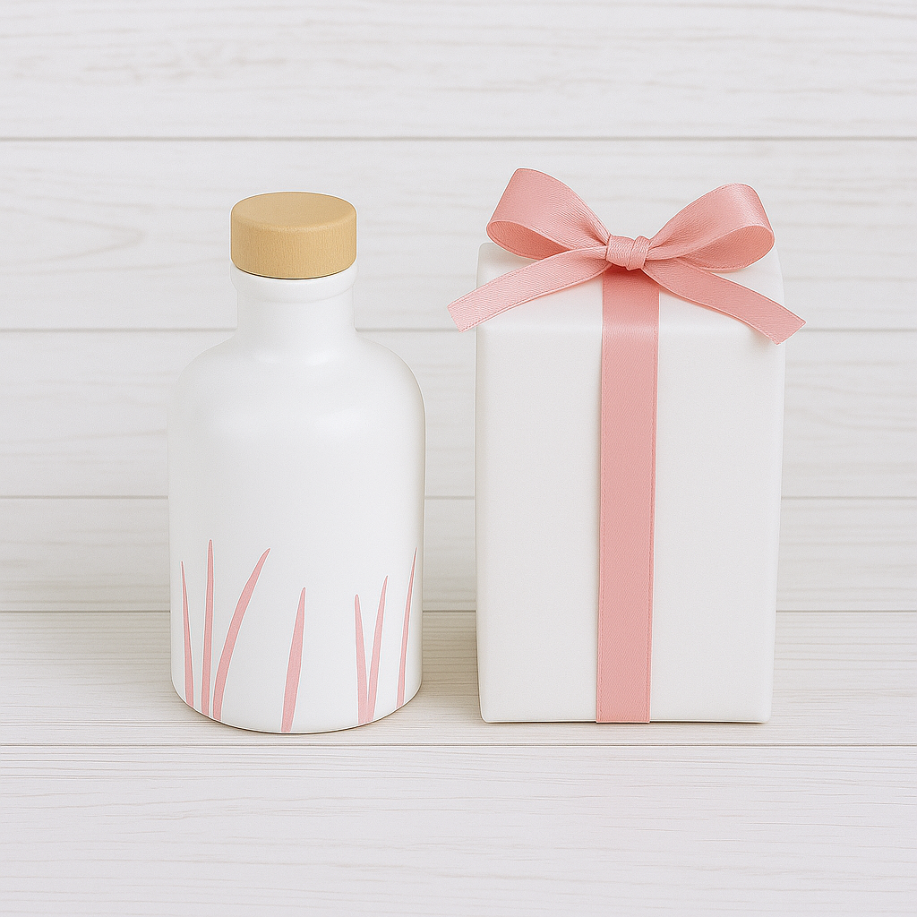 Orcio in ceramica artigianale da 100 ml decorazione fili di erba