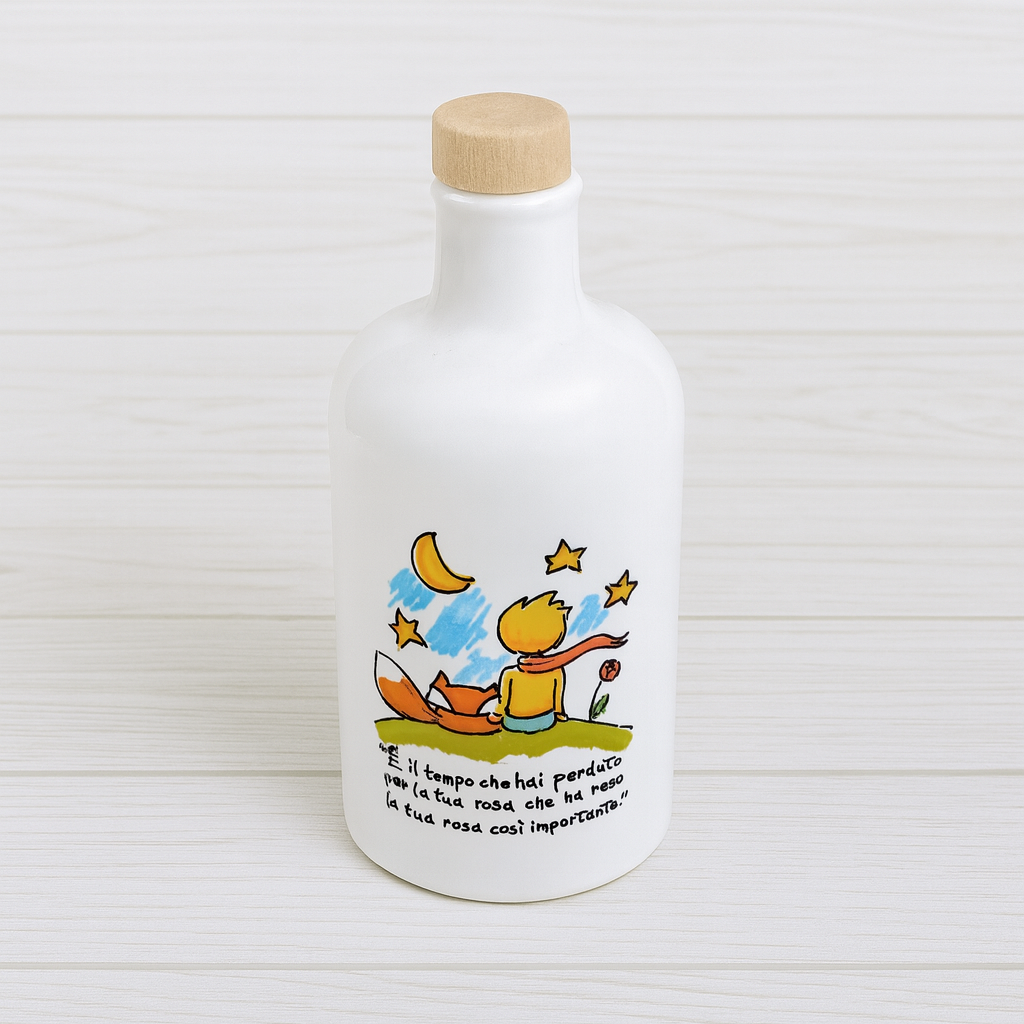 Orcio in ceramica artigianale da 100 ml decorazione Piccolo Principe con frase