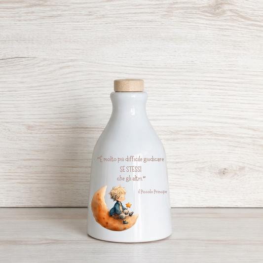 Orcio in ceramica artigianale con frase del Piccolo Principe dimensione da 100 ml  / 250 ml / 500 ml "