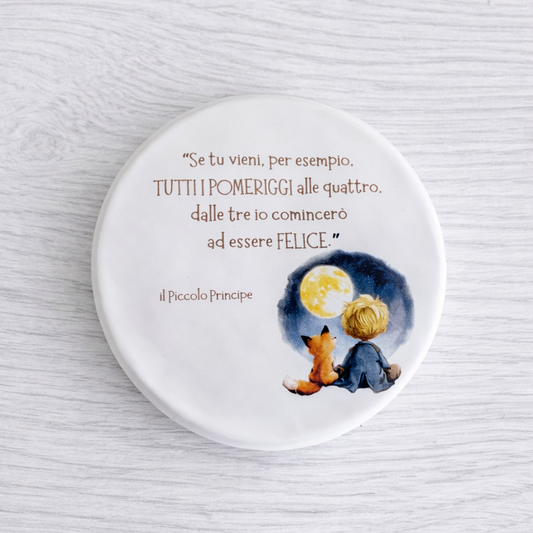 Sottopentola in ceramica diametro 10cm tema "Piccolo Principe"