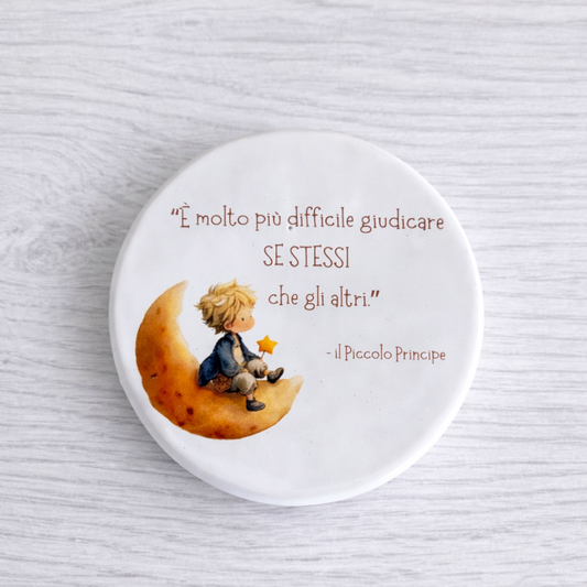 Sottopentola in ceramica diametro 10cm tema "Piccolo Principe"