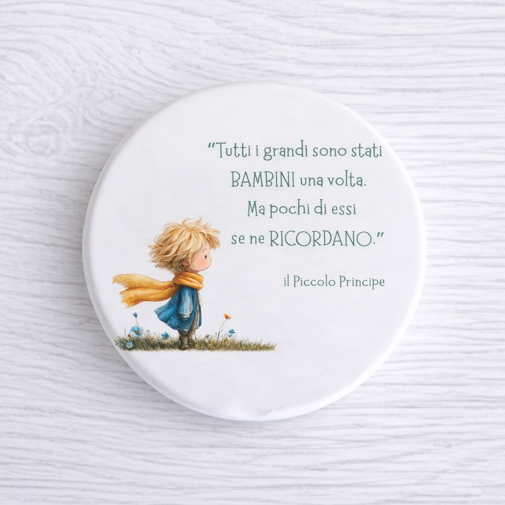 Sottopentola in ceramica diametro 10cm tema "Piccolo Principe"