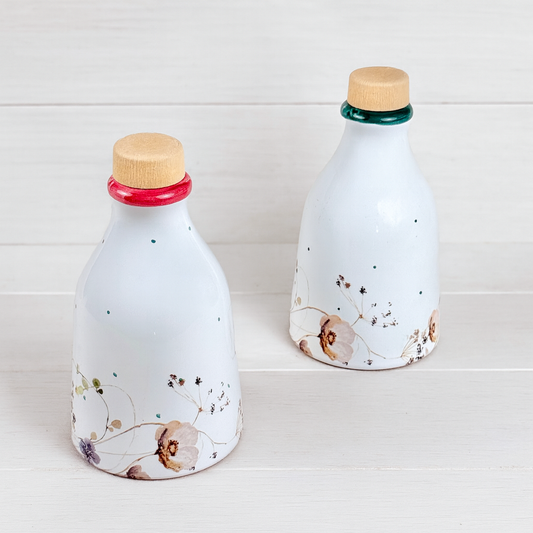 Orcio in ceramica artigianale da 100 ml decorazione floreale
