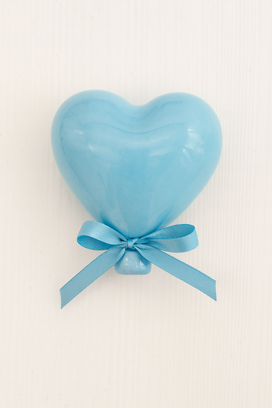 Palloncino a forma di cuore in ceramica artigianale 8 cm da appendere