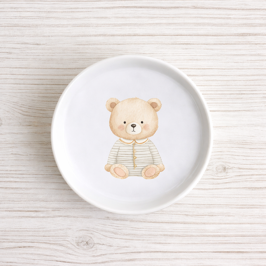 Piattino sottobottiglia in Ceramica con Orsetto country diametro 11 cm