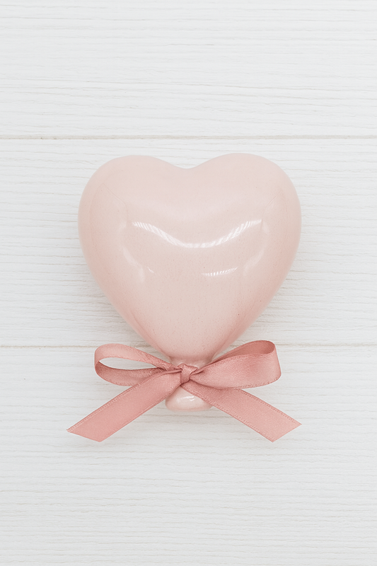 Palloncino a forma di cuore in ceramica artigianale 8 cm da appendere