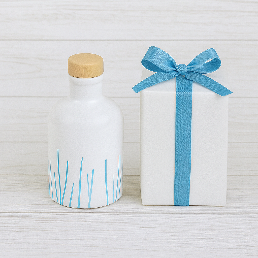 Orcio in ceramica artigianale da 100 ml decorazione fili di erba