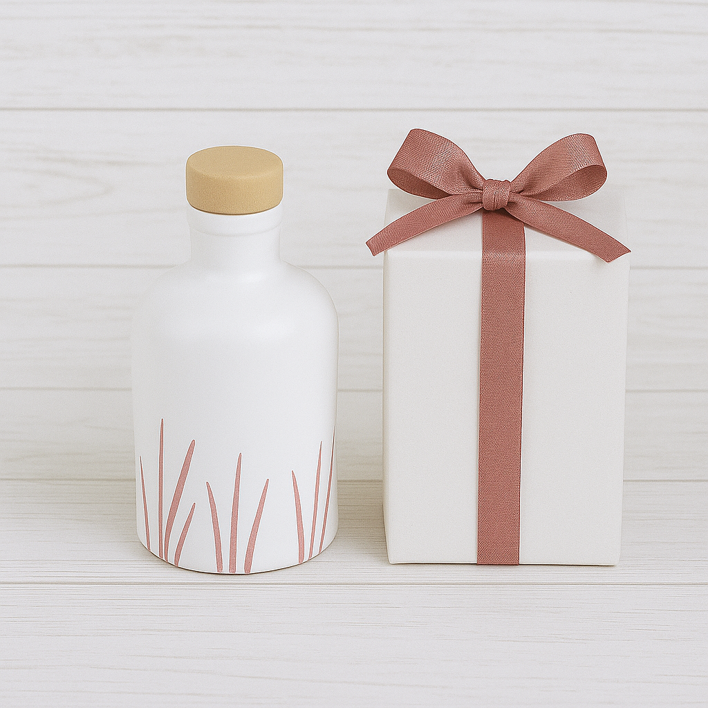 Orcio in ceramica artigianale da 100 ml decorazione fili di erba