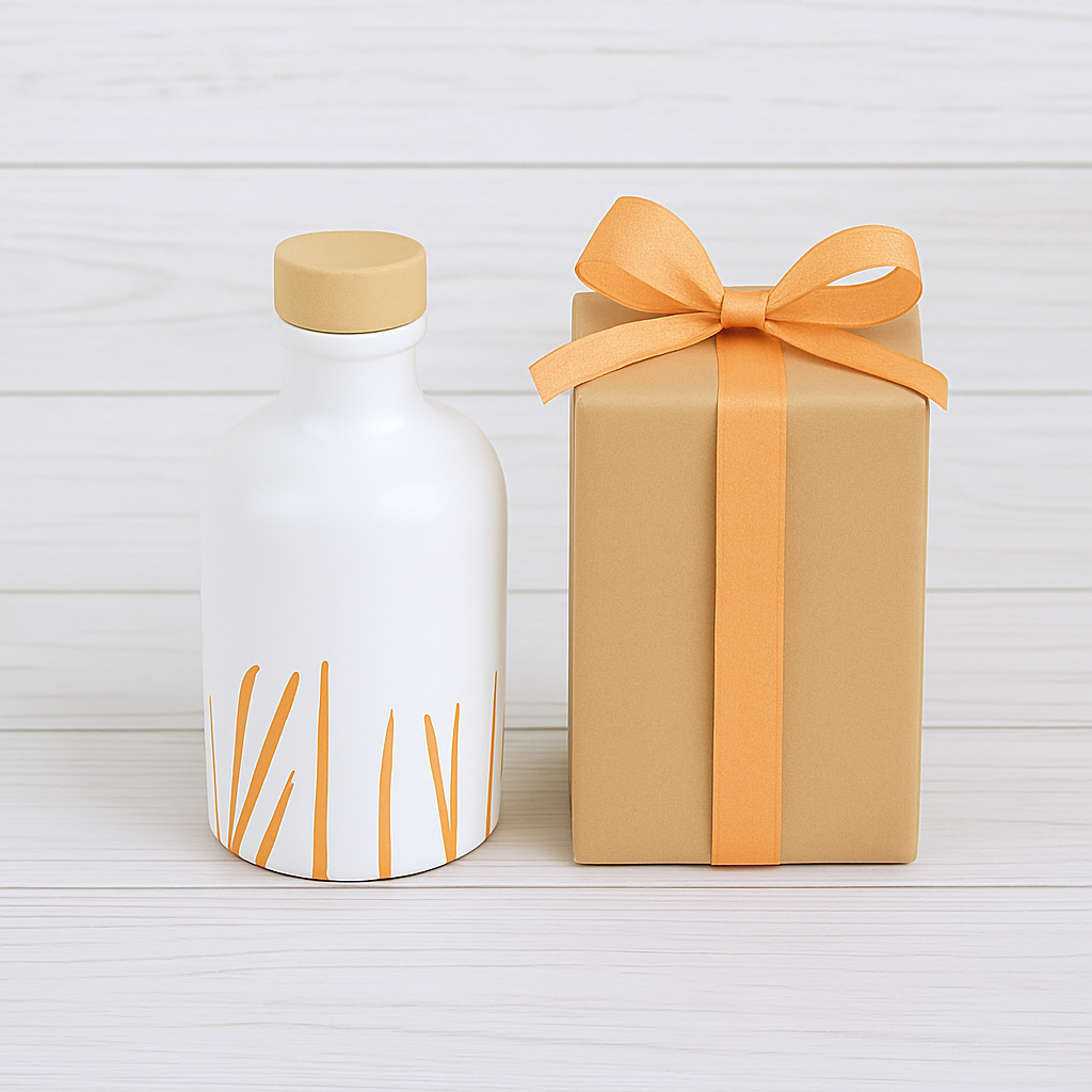 Orcio in ceramica artigianale da 100 ml decorazione fili di erba