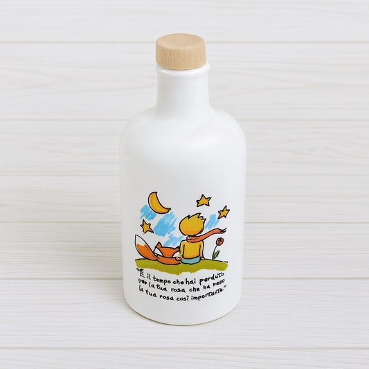 Orcio in ceramica artigianale da 100 ml decorazione Piccolo Principe con frase