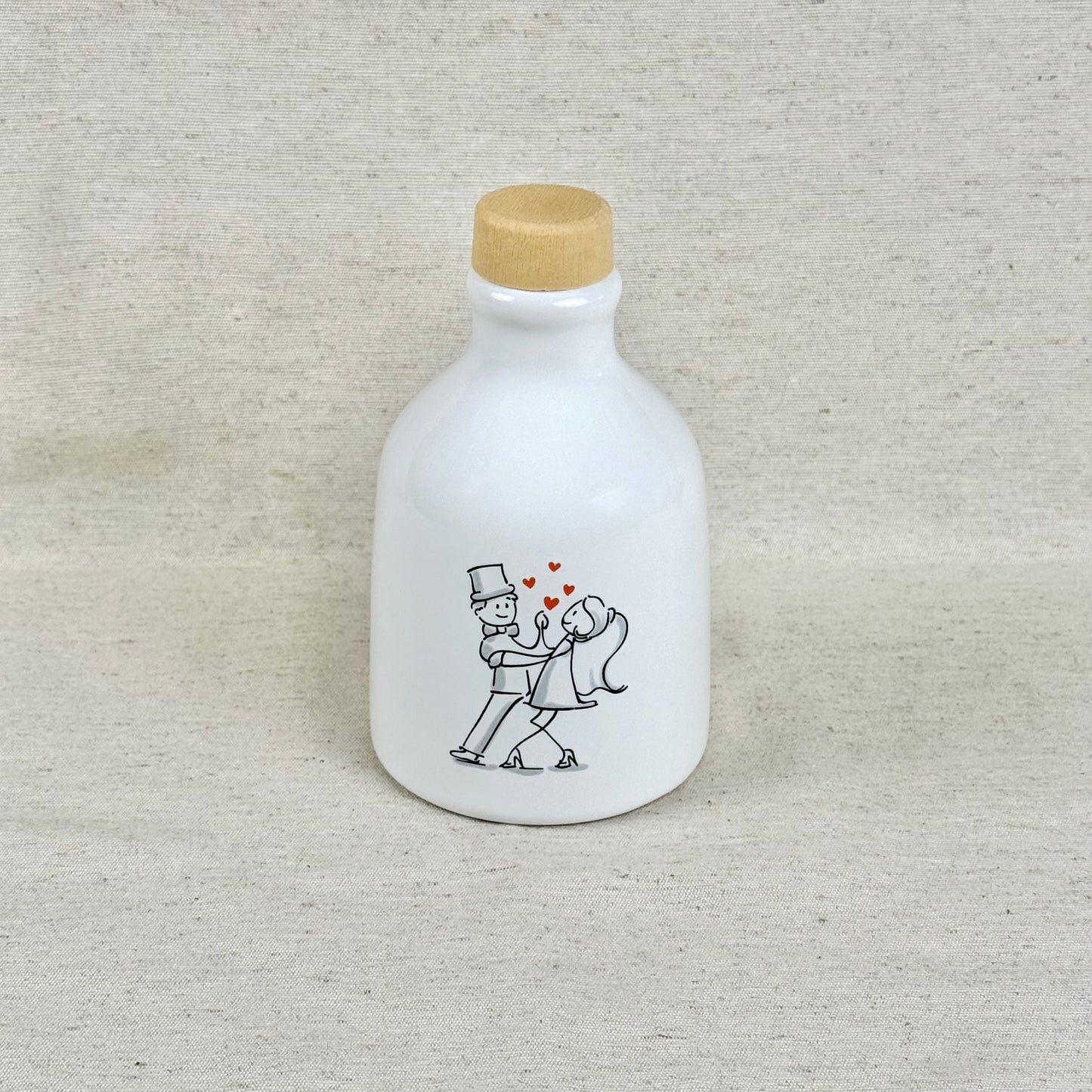 Orcio in ceramica artigianale da 100 ml decorazione sposini