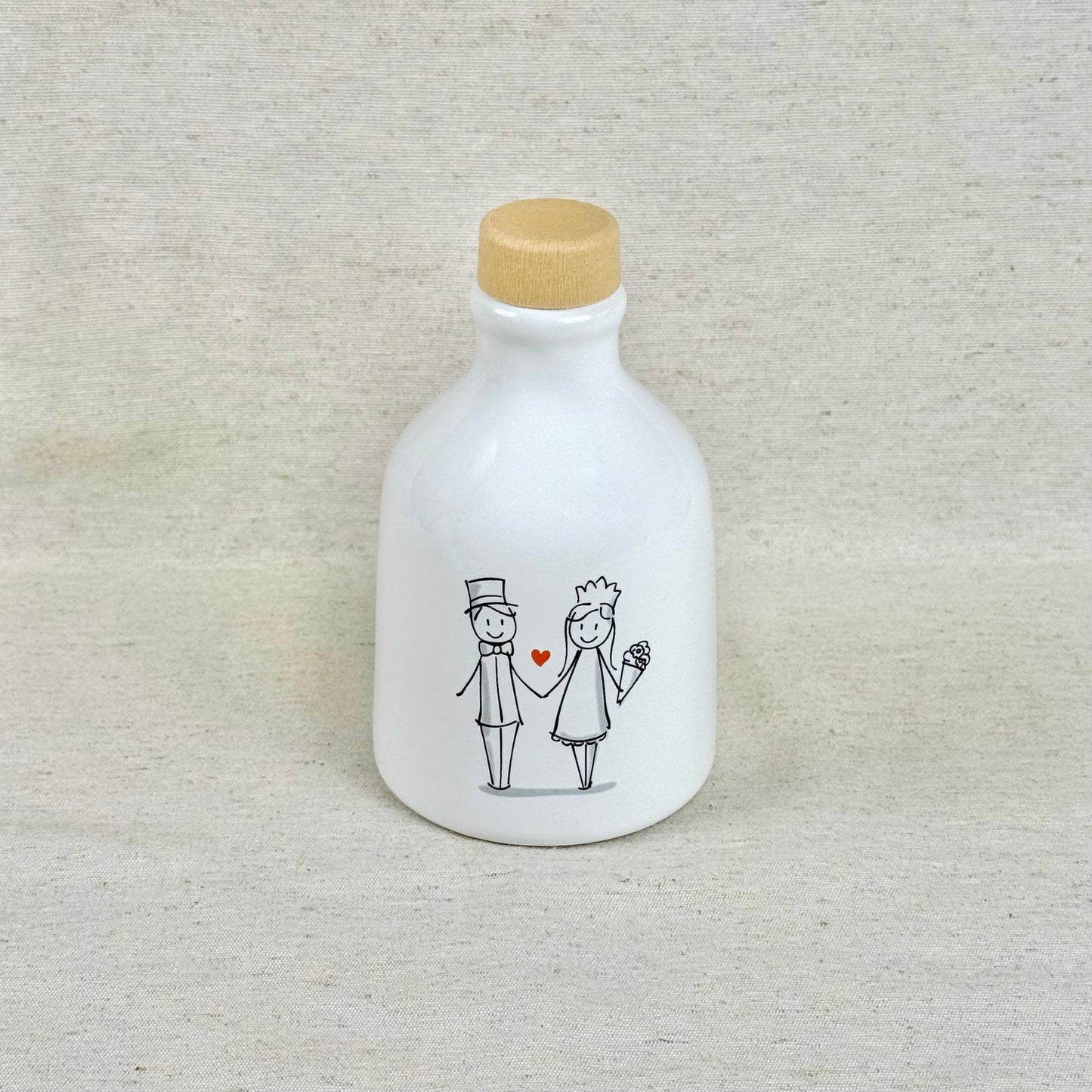 Orcio in ceramica artigianale da 100 ml decorazione sposini
