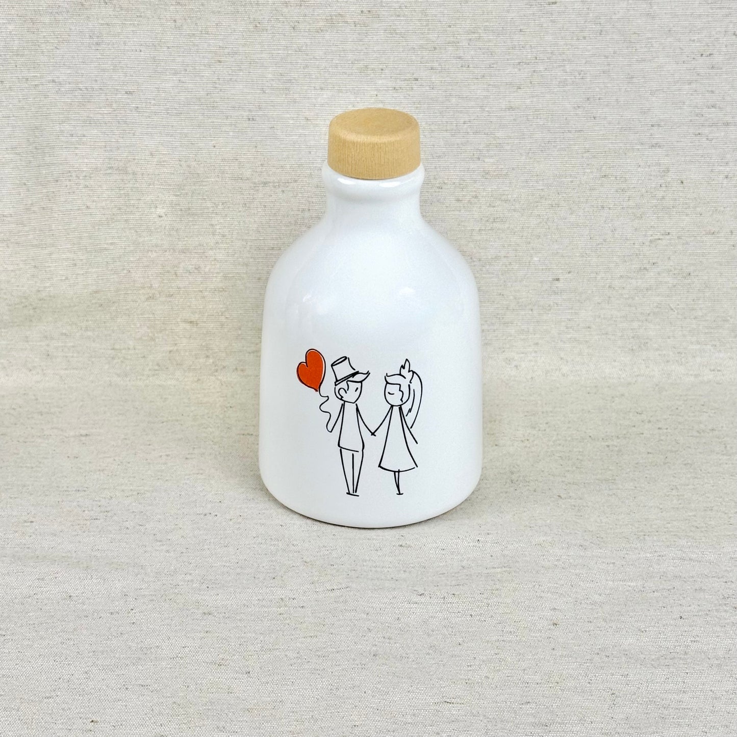 Orcio in ceramica artigianale da 100 ml decorazione sposini