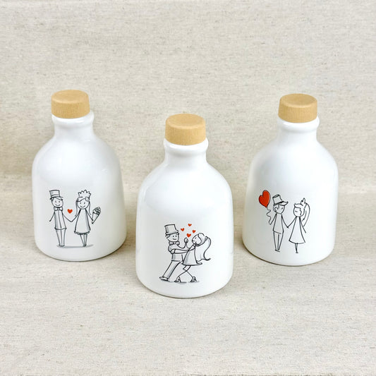 Orcio in ceramica artigianale da 100 ml decorazione sposini